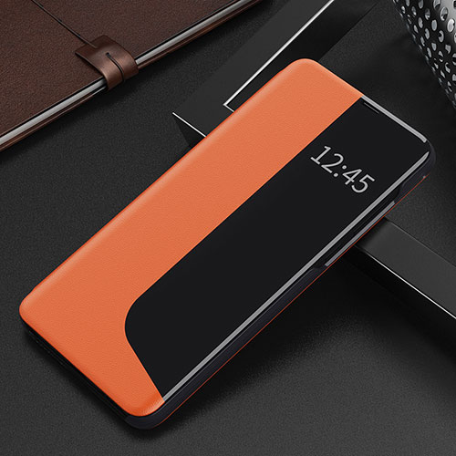 Leather Case Stands Flip Cover Holder QH1 for Huawei Mate 60 Pro Orange