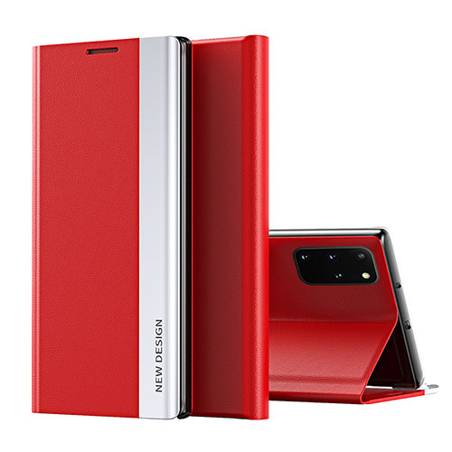 Leather Case Stands Flip Cover Holder QH1 for Samsung Galaxy A53 5G Red