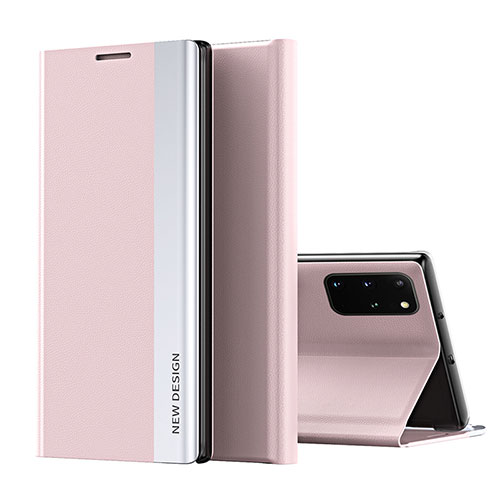 Leather Case Stands Flip Cover Holder QH1 for Samsung Galaxy A53 5G Rose Gold