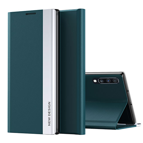 Leather Case Stands Flip Cover Holder QH1 for Samsung Galaxy A70S Green