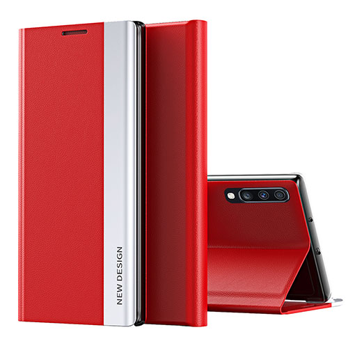 Leather Case Stands Flip Cover Holder QH1 for Samsung Galaxy A70S Red