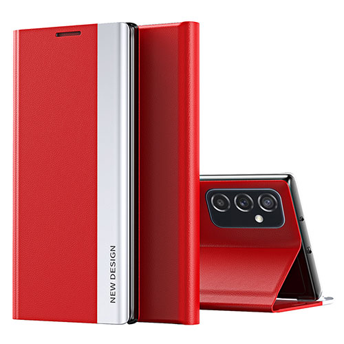 Leather Case Stands Flip Cover Holder QH2 for Samsung Galaxy M23 5G Red