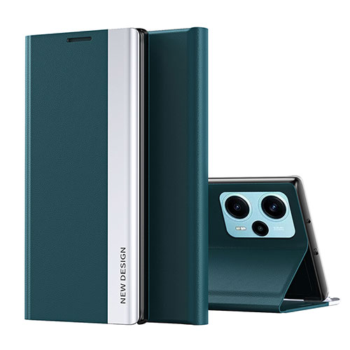 Leather Case Stands Flip Cover Holder QH2 for Xiaomi Redmi Note 12 Turbo 5G Green