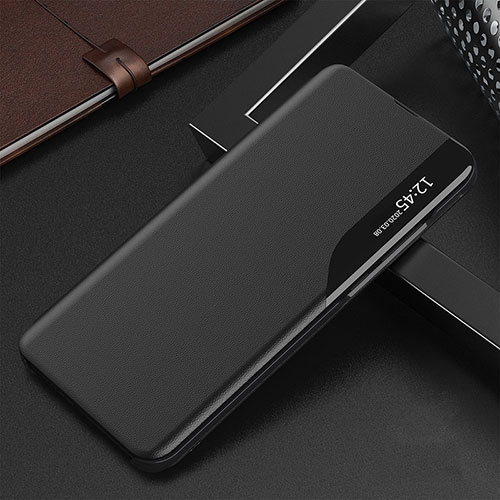 Leather Case Stands Flip Cover Holder QH3 for Samsung Galaxy M30s Black