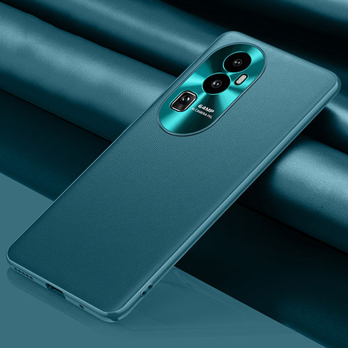 Leather Case Stands Flip Cover Holder QK2 for Oppo Reno10 Pro+ Plus 5G Green