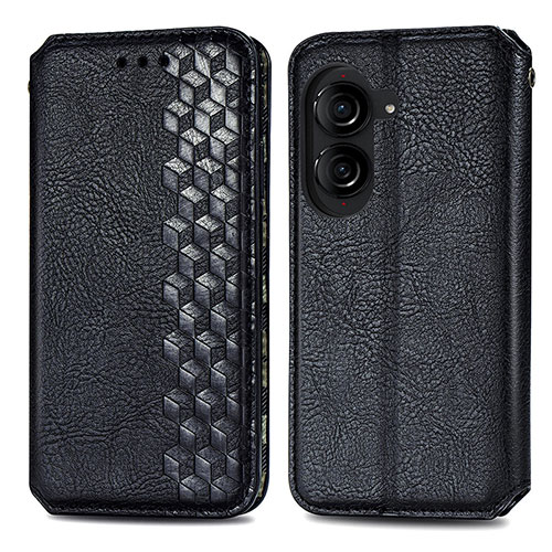 Leather Case Stands Flip Cover Holder S01D for Asus ZenFone 10 Black