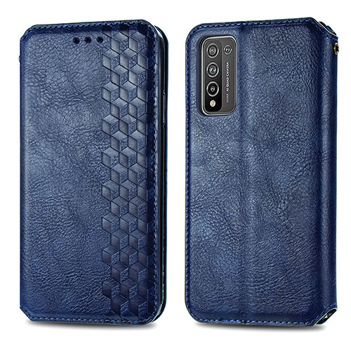 Leather Case Stands Flip Cover Holder S01D for Huawei Honor 10X Lite Blue