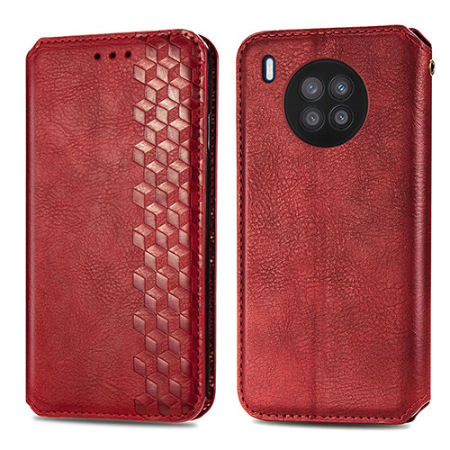 Leather Case Stands Flip Cover Holder S01D for Huawei Honor 50 Lite Red