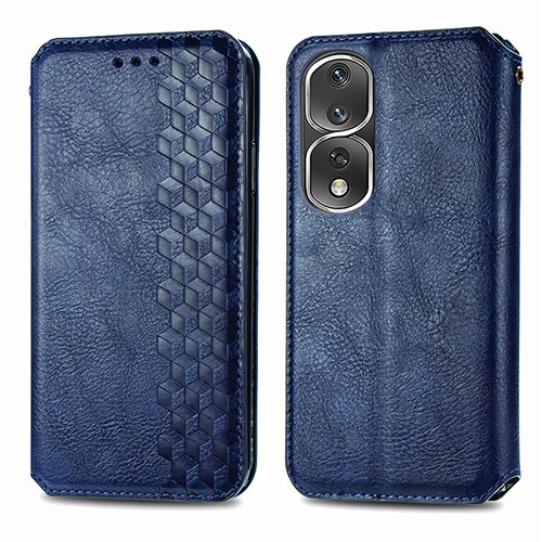 Leather Case Stands Flip Cover Holder S01D for Huawei Honor 80 Pro Flat 5G Blue