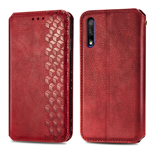 Leather Case Stands Flip Cover Holder S01D for Huawei Honor 9X Red