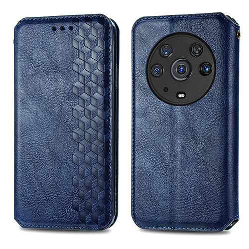 Leather Case Stands Flip Cover Holder S01D for Huawei Honor Magic3 Pro 5G Blue