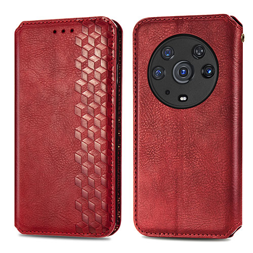 Leather Case Stands Flip Cover Holder S01D for Huawei Honor Magic3 Pro 5G Red