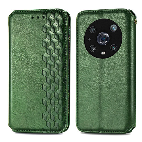 Leather Case Stands Flip Cover Holder S01D for Huawei Honor Magic4 Pro 5G Green