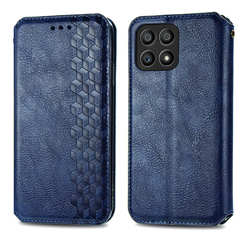 Leather Case Stands Flip Cover Holder S01D for Huawei Honor X30i Blue