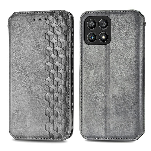 Leather Case Stands Flip Cover Holder S01D for Huawei Honor X30i Gray