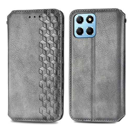 Leather Case Stands Flip Cover Holder S01D for Huawei Honor X6 5G Gray