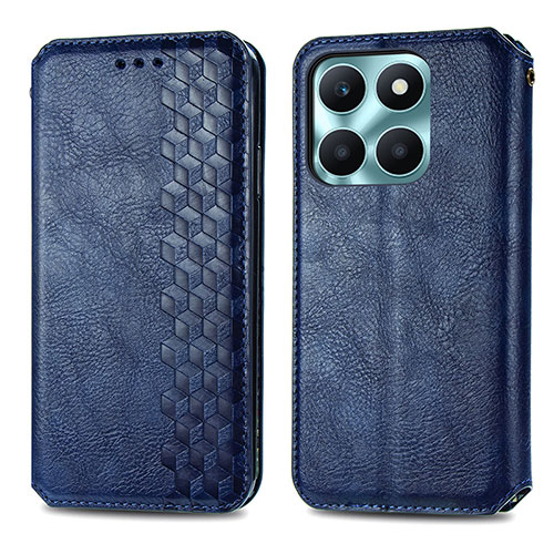 Leather Case Stands Flip Cover Holder S01D for Huawei Honor X6a Blue