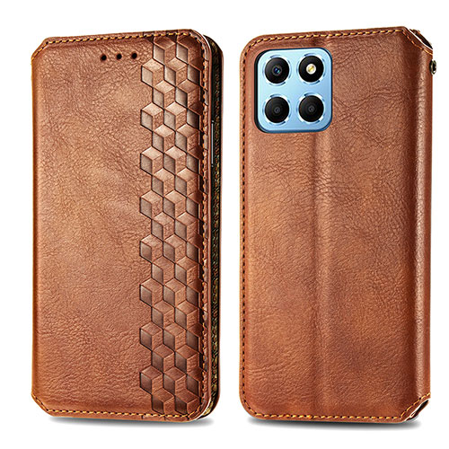 Leather Case Stands Flip Cover Holder S01D for Huawei Honor X6S Brown