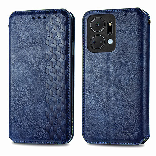 Leather Case Stands Flip Cover Holder S01D for Huawei Honor X7a Blue