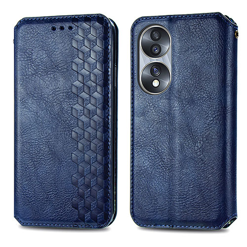 Leather Case Stands Flip Cover Holder S01D for Huawei Honor X7b Blue