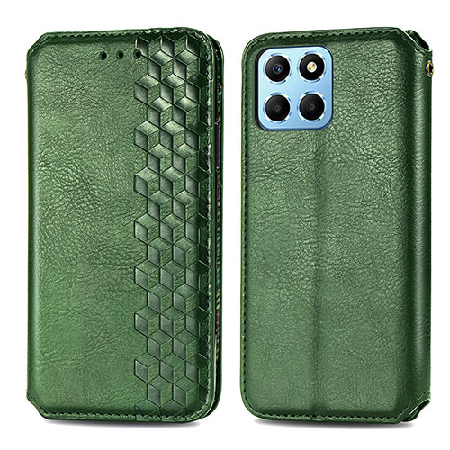 Leather Case Stands Flip Cover Holder S01D for Huawei Honor X8 5G Green