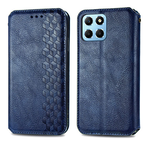 Leather Case Stands Flip Cover Holder S01D for Huawei Honor X8a 5G Blue