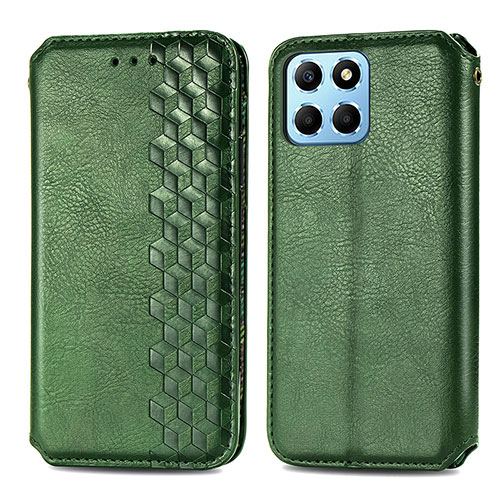 Leather Case Stands Flip Cover Holder S01D for Huawei Honor X8a 5G Green