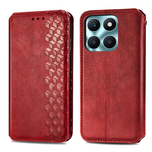 Leather Case Stands Flip Cover Holder S01D for Huawei Honor X8b Red