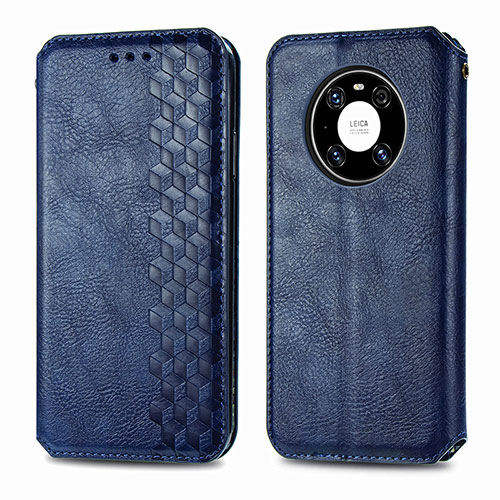 Leather Case Stands Flip Cover Holder S01D for Huawei Mate 40 Blue