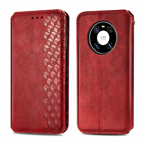 Leather Case Stands Flip Cover Holder S01D for Huawei Mate 40 Pro Red