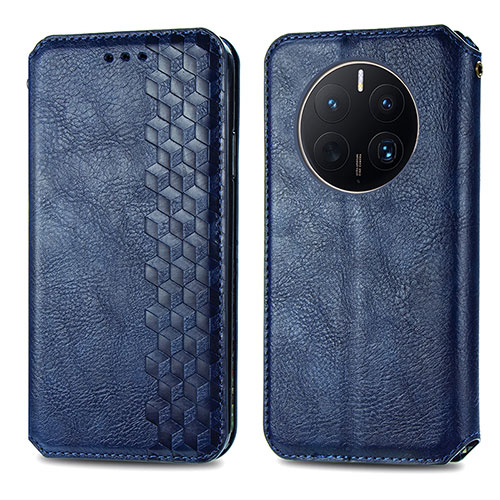 Leather Case Stands Flip Cover Holder S01D for Huawei Mate 50 Pro Blue