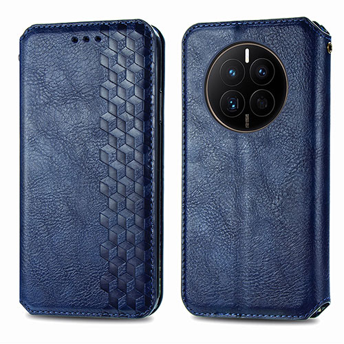 Leather Case Stands Flip Cover Holder S01D for Huawei Mate 50E Blue