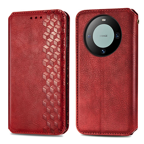 Leather Case Stands Flip Cover Holder S01D for Huawei Mate 60 Red