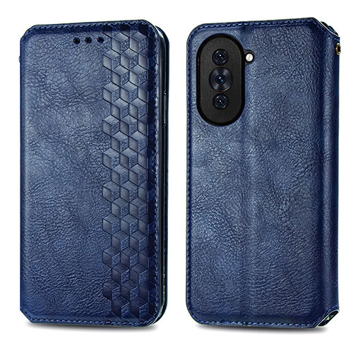 Leather Case Stands Flip Cover Holder S01D for Huawei Nova 10 Blue