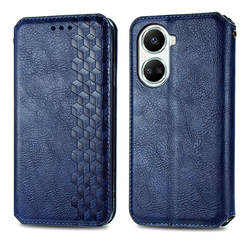 Leather Case Stands Flip Cover Holder S01D for Huawei Nova 10 SE Blue