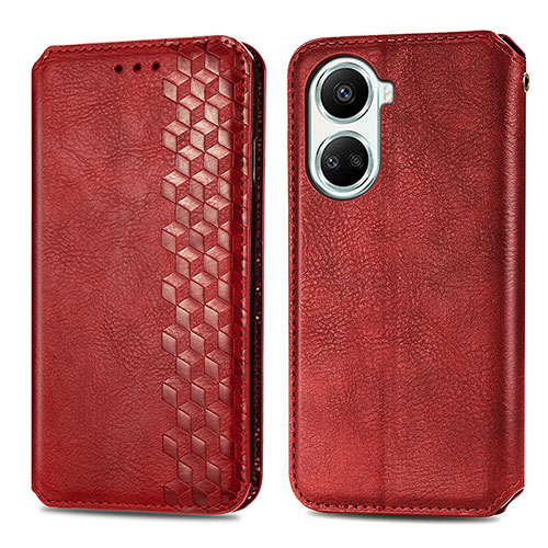 Leather Case Stands Flip Cover Holder S01D for Huawei Nova 10 SE Red