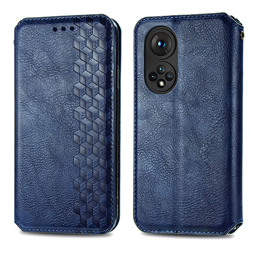 Leather Case Stands Flip Cover Holder S01D for Huawei Nova 9 Blue