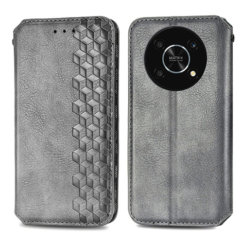 Leather Case Stands Flip Cover Holder S01D for Huawei Nova Y90 Gray