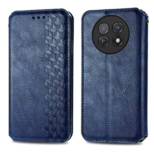 Leather Case Stands Flip Cover Holder S01D for Huawei Nova Y91 Blue