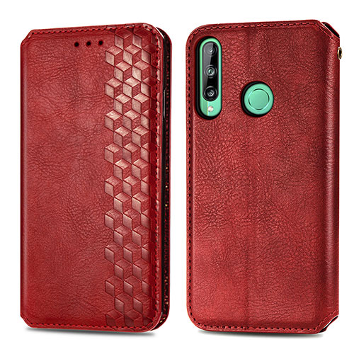 Leather Case Stands Flip Cover Holder S01D for Huawei P40 Lite E Red