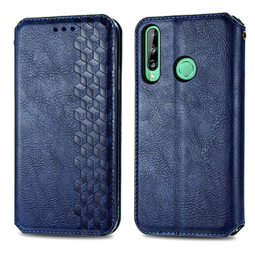 Leather Case Stands Flip Cover Holder S01D for Huawei Y7p Blue