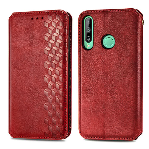Leather Case Stands Flip Cover Holder S01D for Huawei Y7p Red