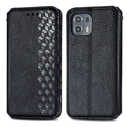 Leather Case Stands Flip Cover Holder S01D for Motorola Moto Edge 20 Lite 5G Black