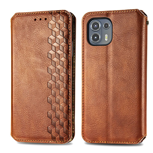 Leather Case Stands Flip Cover Holder S01D for Motorola Moto Edge 20 Lite 5G Brown