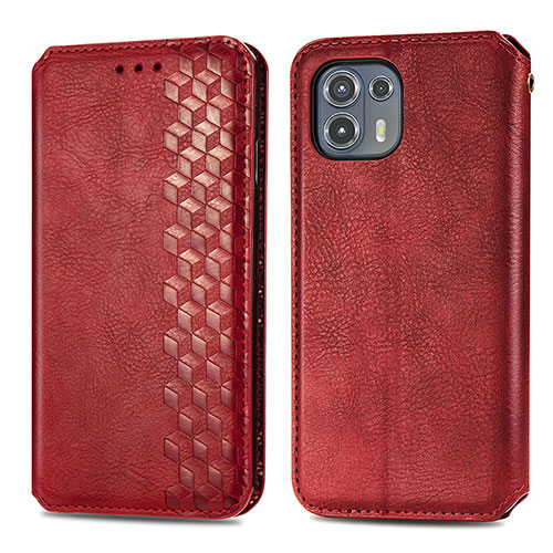 Leather Case Stands Flip Cover Holder S01D for Motorola Moto Edge 20 Lite 5G Red