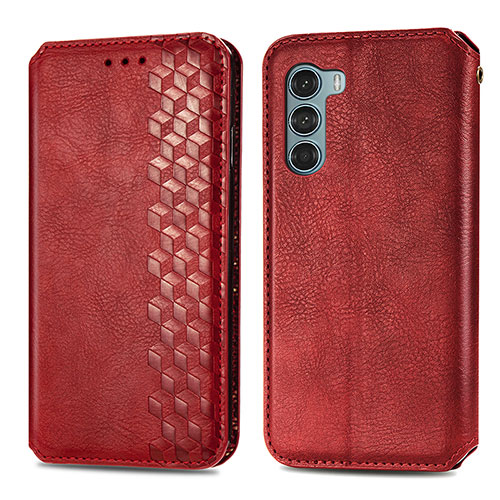 Leather Case Stands Flip Cover Holder S01D for Motorola Moto Edge S30 5G Red