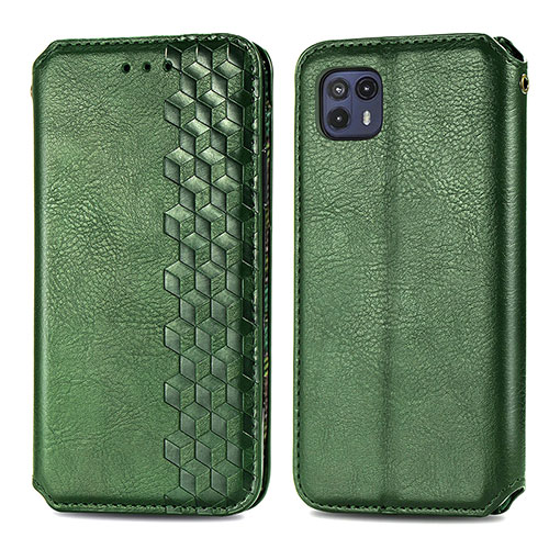 Leather Case Stands Flip Cover Holder S01D for Motorola Moto G50 5G Green