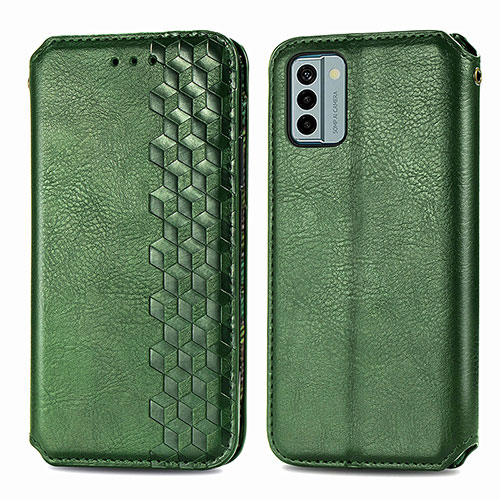 Leather Case Stands Flip Cover Holder S01D for Nokia G22 Green