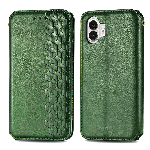 Leather Case Stands Flip Cover Holder S01D for Nothing Phone 2 Green