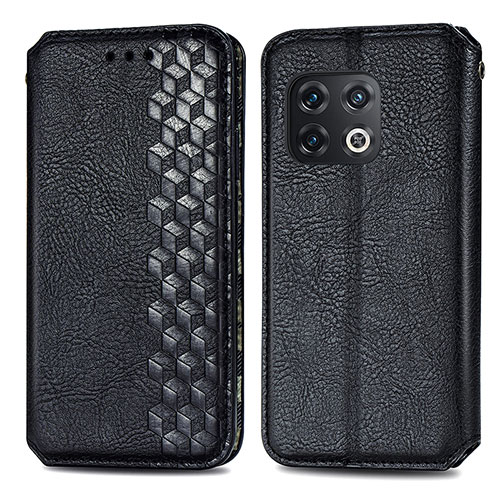 Leather Case Stands Flip Cover Holder S01D for OnePlus 10 Pro 5G Black